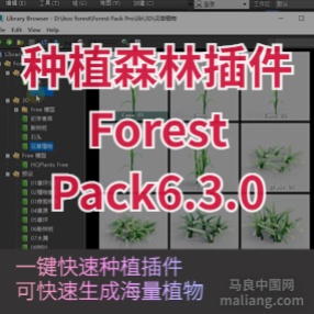 3DMAX种植森林插件Forest Pack Pro 6.3for2014-2021带破解#3d插件