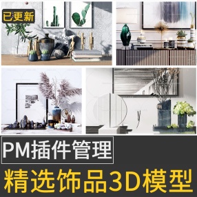 2022年3dmax单体模型3d模型pm插件 饰品 摆件 软装配饰模型库700套