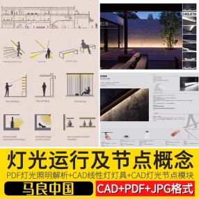 灯光场景的运用及节点概念图PDF照明解析线性灯具