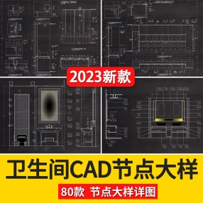 80款卫生间工装家装公共厕所公厕CAD节点大样详图方案图库图纸合集