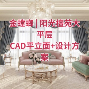 金螳螂 | 阳光檀苑大平层 | CAD平立面+设计方案+高清效果图